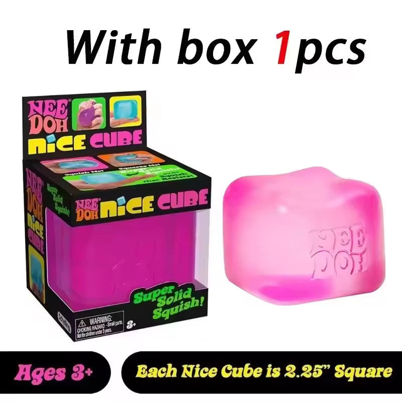 Needoh Dr Pepper Nice Cube & Dream Drop Sensory Toy Hamburger for Autism ADHD Squishy Stress Relief Anxiety Squeeze Pull Toy