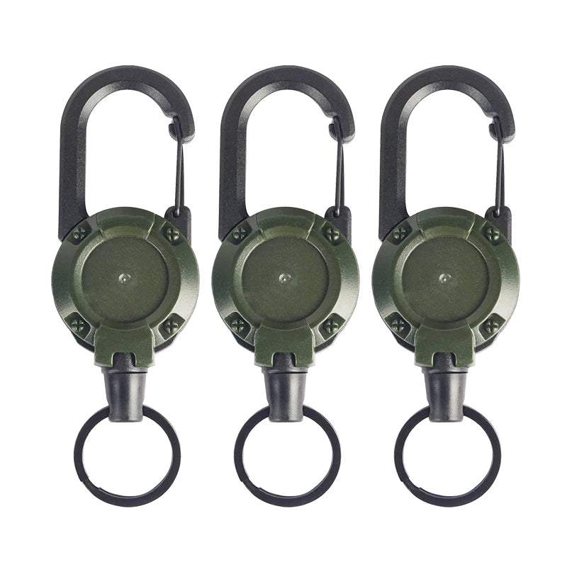 Porte-clés Enrouleur Rétractable avec Mousqueton – Lot 1 à 4 pcs