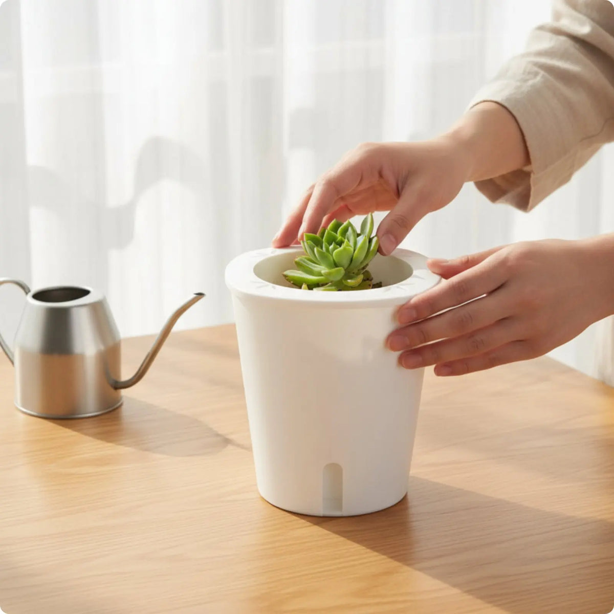 Pot Auto-Arrosant Grande Taille – Réservoir Intégré | Balcon, Terrasse & Jardin
