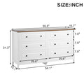 Modern Painted Solid Wood 6 Drawer Chest of Drawers for Bedroom Living Room Entryway Ample Storage Easy Assembly Stylish White